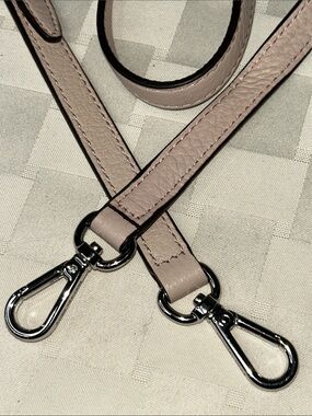 Michael Kors Leather Crossbody Strap in Taupe with Silver Hardware